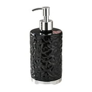 HengDidi 420ml Modern Hand Soap Dispenser Bottle, Refillable Liquid Soap Pump for Bathroom \u0026 Kitchen, Durable Plastic with Round Ripple Design, Clear/Black/White/Gray